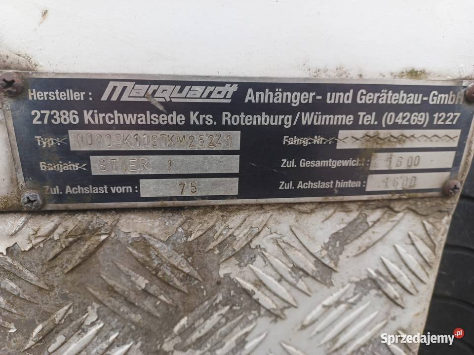 Laweta samochodowa 1600 kiper aluminium podkarpackie Stalowa Wola