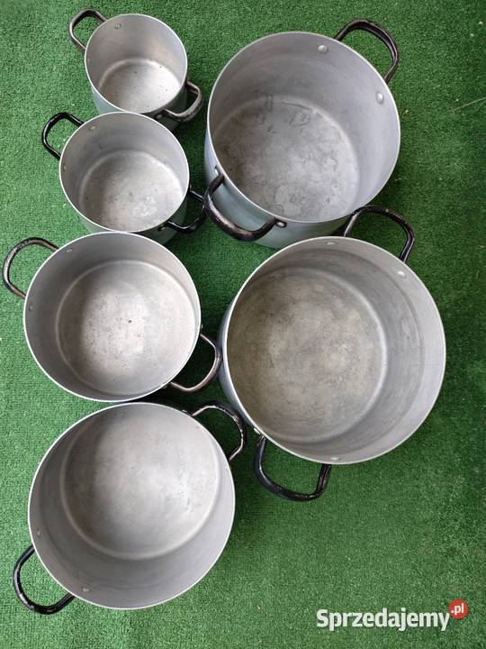 Garnki aluminiowe PRL zestaw 6 sztuk Gdynia