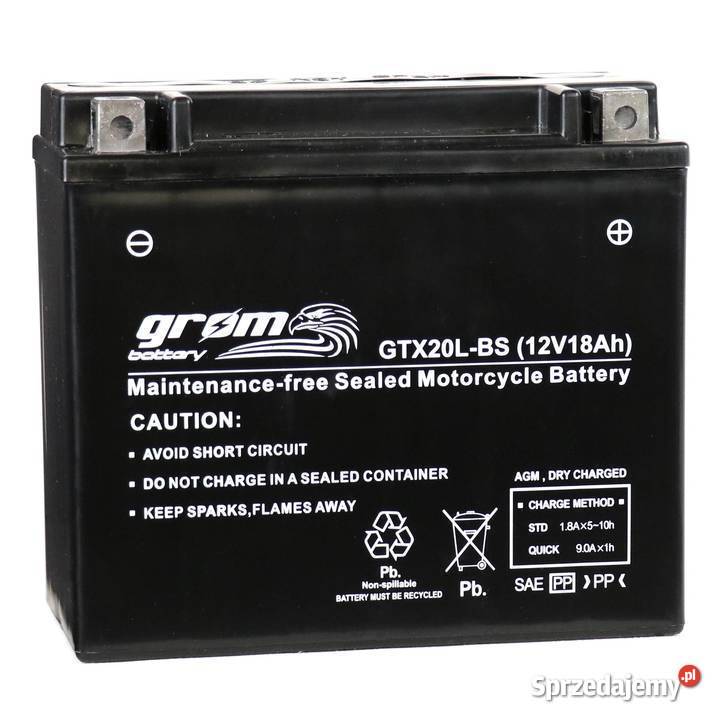 Akumulator motocyklowy GROM GTX20LBS 12V 18Ah Szczecin
