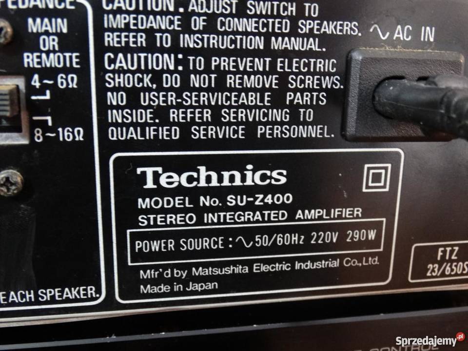 Wzmacniacz Technics SUZ400 mocny 290 wat i Wzmacniacze i pokrewne podkarpackie Jasło