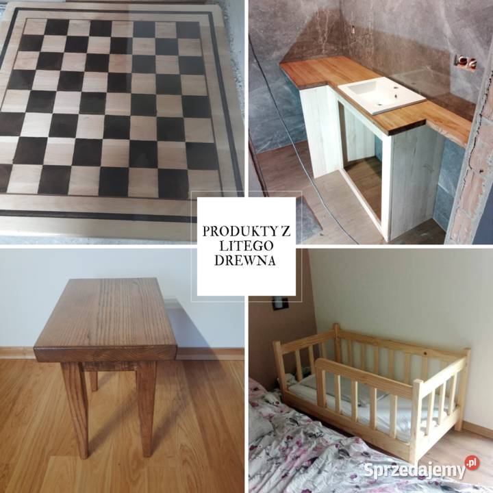 Taboret drewniany 28cm Hokery Stare Rybie