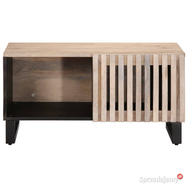 Stolik kawowy biały 80x51x40 lite drewno mango Warszawa