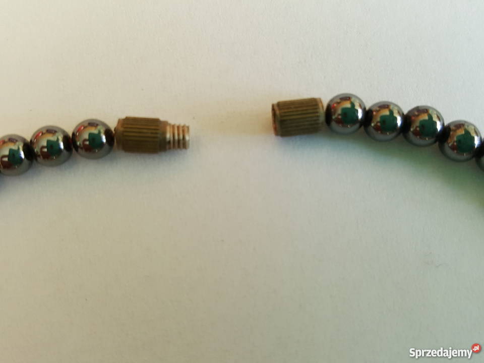 NASZYJNIK z hematytu ciemny srebrzysty czarny