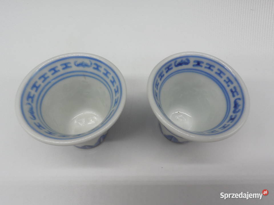 Para Czarek z Porcelany Ryżowej NiebieskoBiałe wielkopolskie Raszków sprzedam