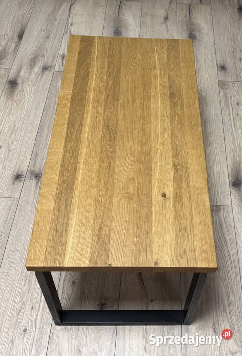 Stolik dębowy na stelażu metalowym Stoliki kawowe i ławy Jaraczewo sprzedam