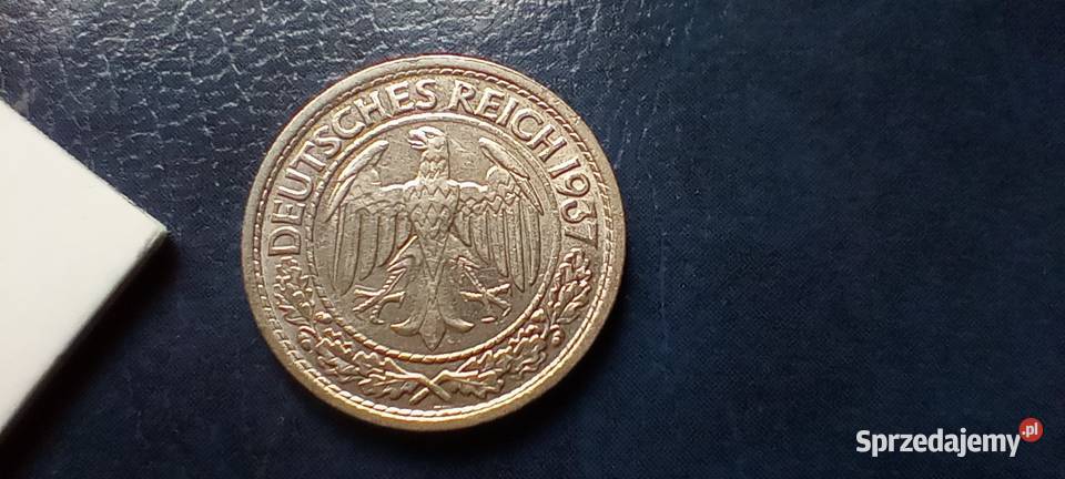 Stare monety 50 fenig 1937 A Niemcy Lesko