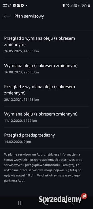 Audi A4 B9 20 B9FL Iszy wł 52kkm serwis ASO 2020 czujnik deszczu