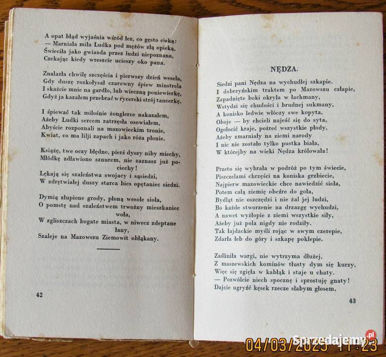 Rapsod mazowiecki tomik z 1930 roku