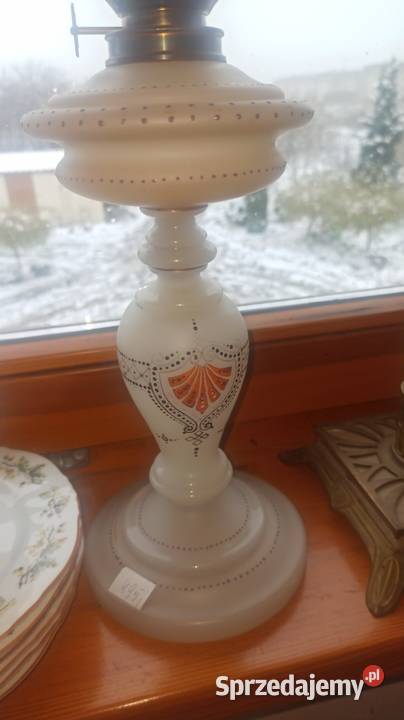 Lampa naftowa z kloszem Pomarańczowy dekor Gdańsk