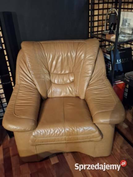 Zestaw skórzany 2 kanapy fotel komplet sofy Warszawa