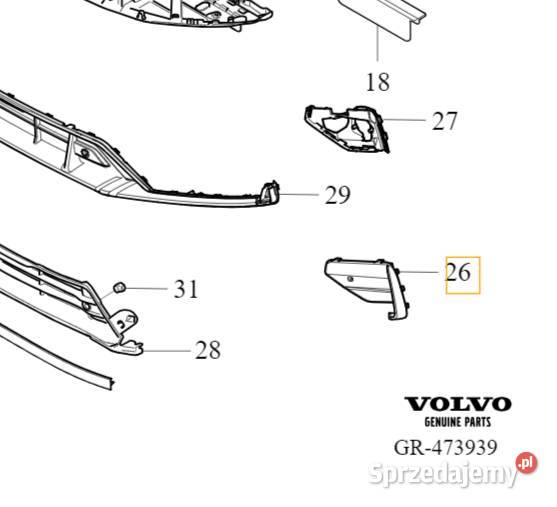 VOLVO S60 III V60 II lewa kratka atrapa zderzak Bielany Wrocławskie sprzedam