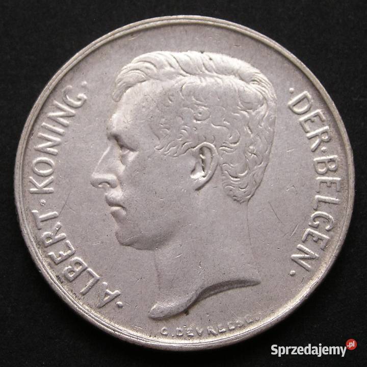 BELGIA 2 FRANKI 1911 ALBERT I SREBRO