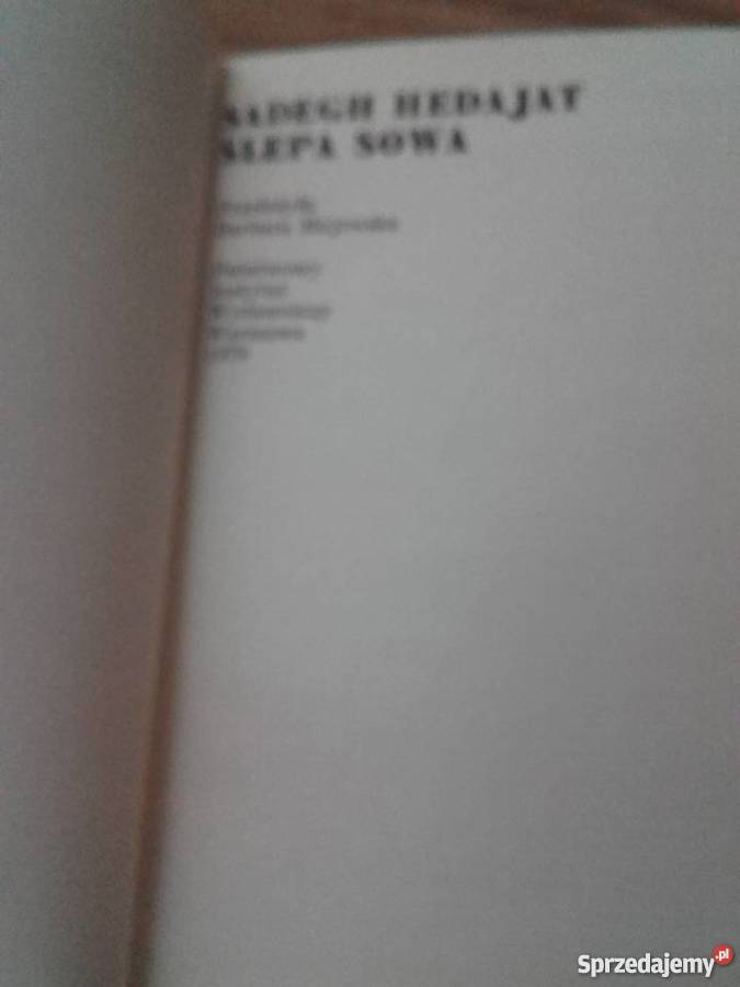 ŚLEPA SOWA SADEGH HEDAJAT Rzeszów sprzedam