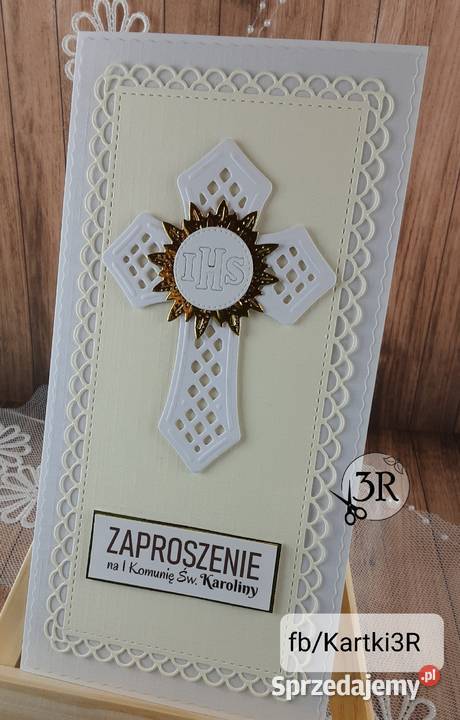 Zaproszenie na kominię Wzór 5 z krzyżem kujawsko-pomorskie Zbójno