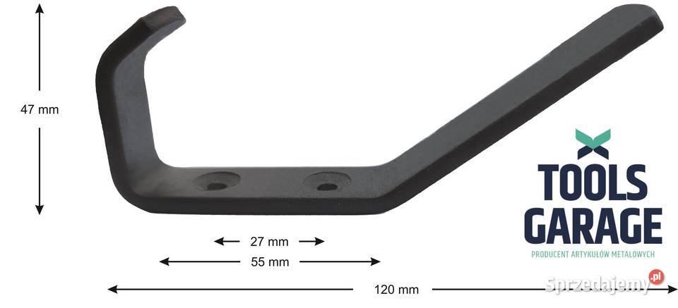 Wieszak meblowy ubrania garderoba LOFT czarny Szembekowo