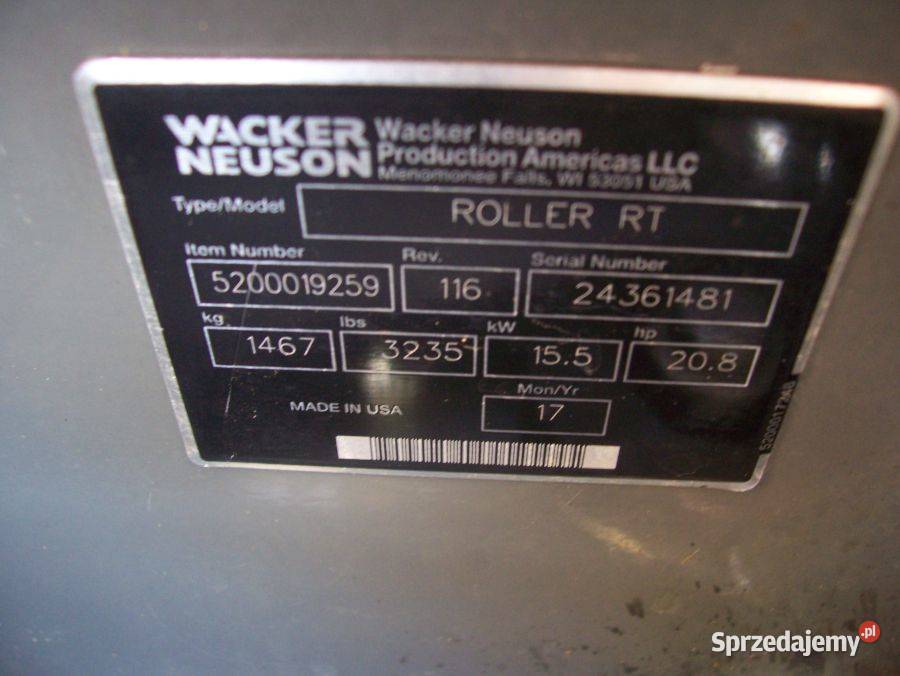 9 WACKER NEUSON RTSC3 2017R Walce