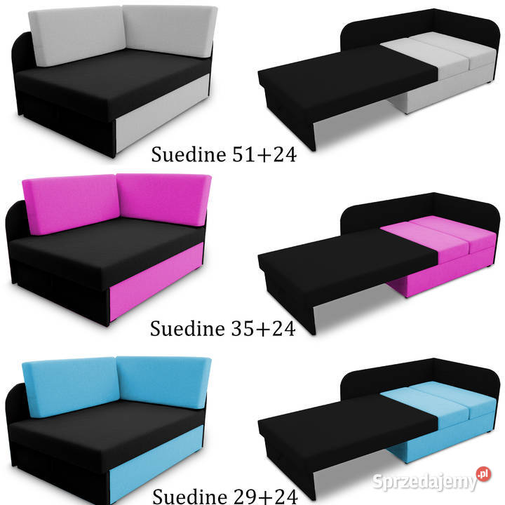 Idealna sofa dziecka Kubuś narożne łóżko 2w1