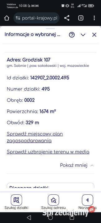 Sprzedam działkę budowlaną z domem siedlisko mazowieckie Grodzisk sprzedam