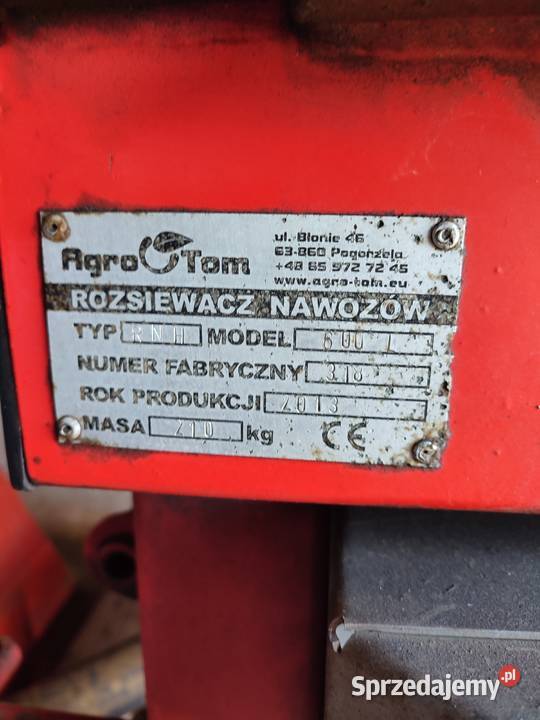 Rozsiewacz nawozu Agro Tom 600 solidny 2013 r Ostrzeszów