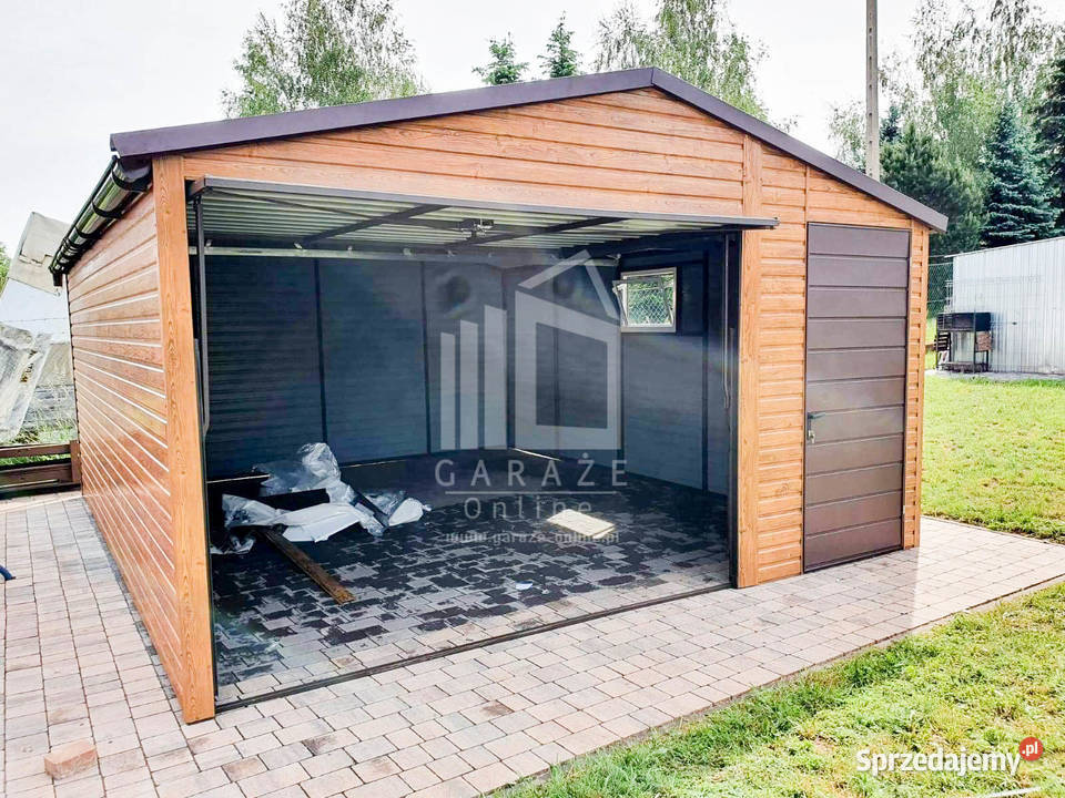 GARAŻ BLASZANY 45m x 6m blachodachówka drzwi Gdów sprzedam