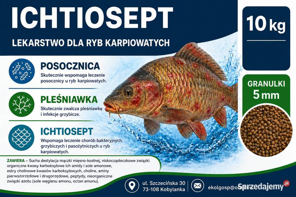 Ichtiosept preparat pleśniawka posocznica 10 Karmy i pasze sprzedam