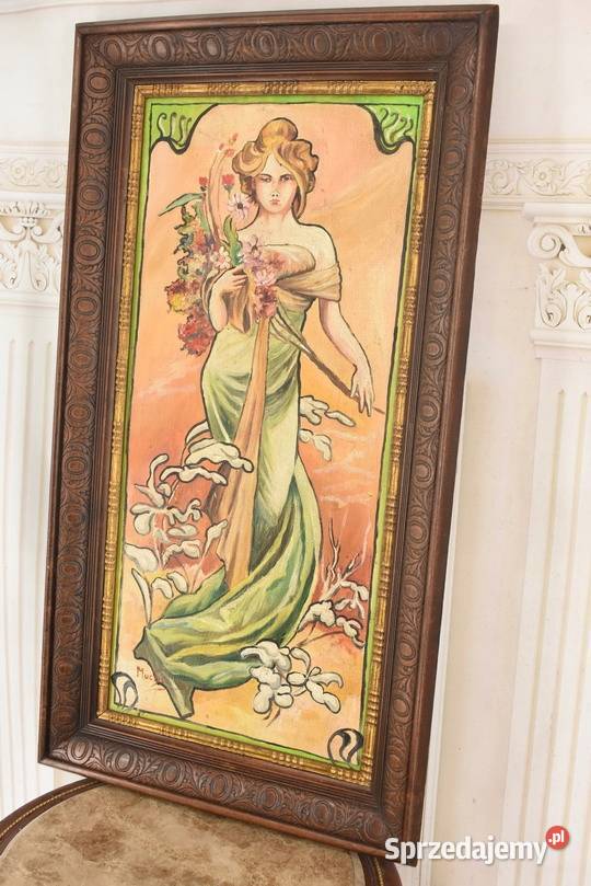 Alfons Mucha Dama Kameliowa w Zielonej Sukni Kraków