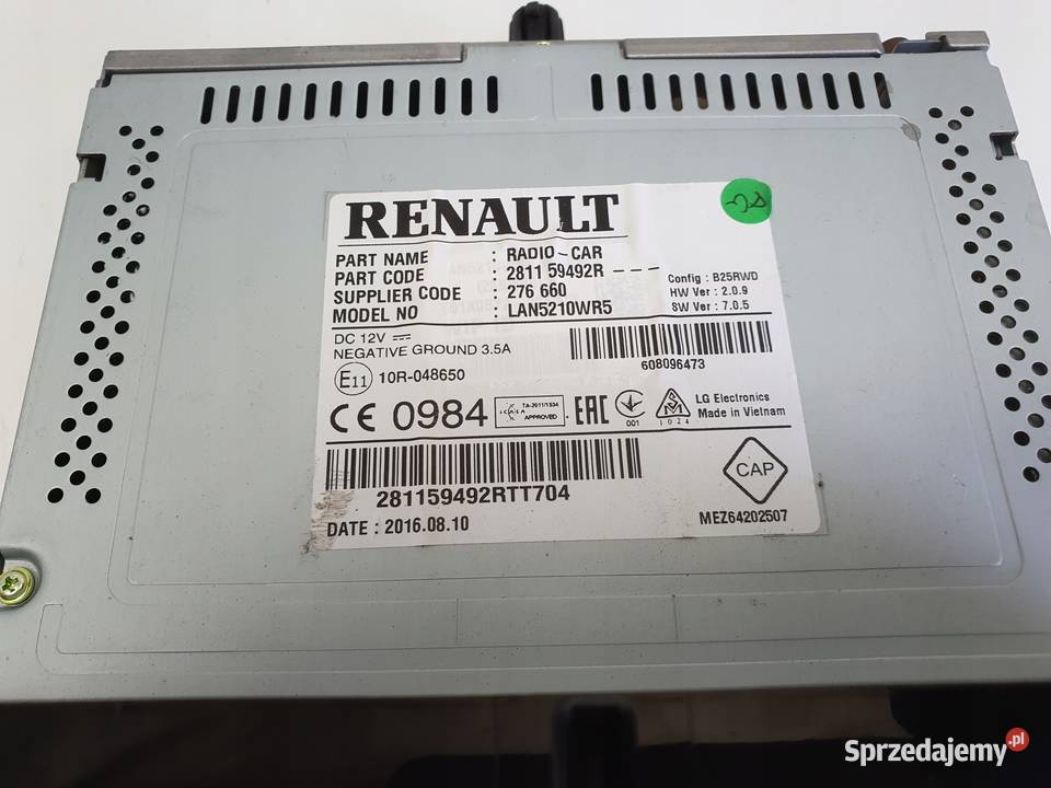 Renault Clio IV WYŚWIETLACZ NAWIGACJI Ekran Chełm