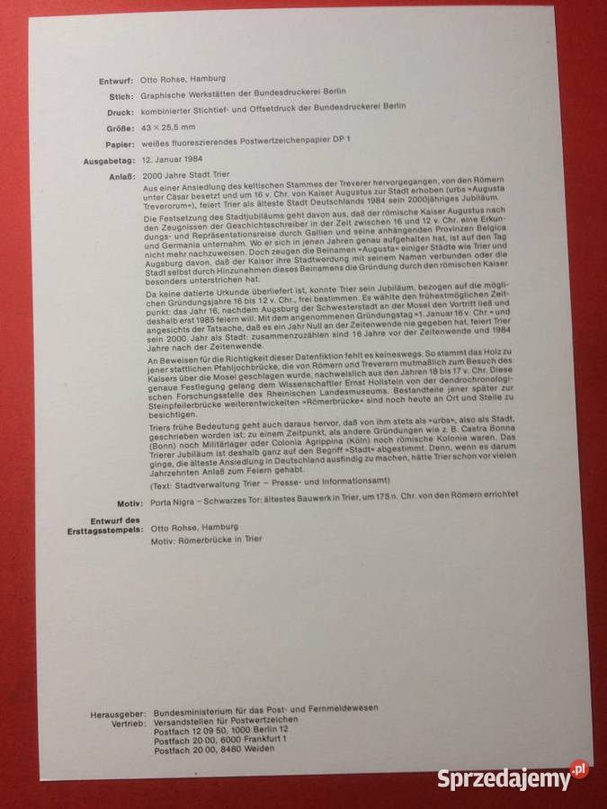 555 Niemiecki Specjalny Znaczek Pocztowy Szczecin sprzedam