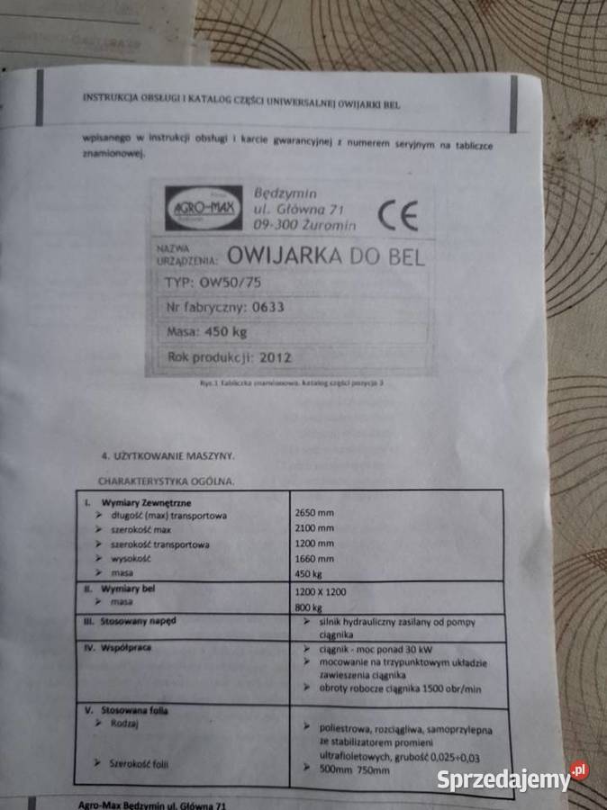Owijatka do brl AGRO Piórków sprzedam
