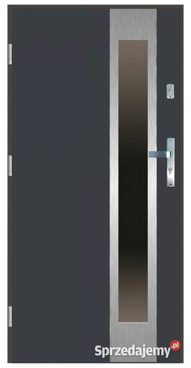 Drzwi wejściowe do domu GI03 INOX Antracyt 90 Ciemniewo