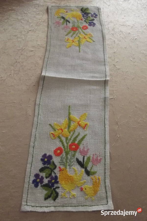 Szarfa wyszywanka haft krzyżykowy Wielkanoc 2383 Piekary Śląskie