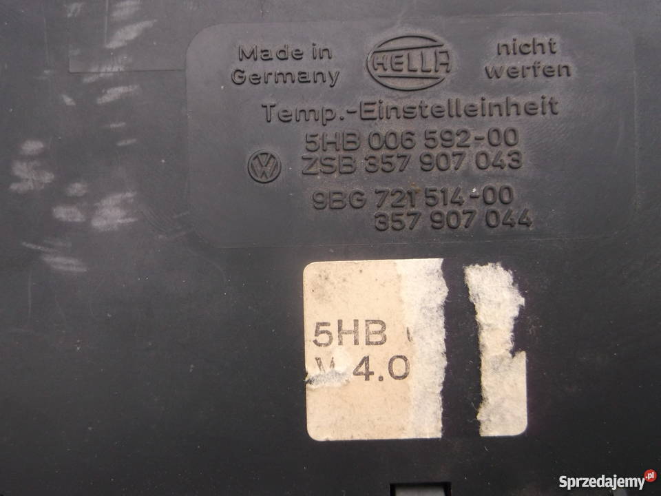 Panel klimatyzacji Volkswagen Passat B3 G60 panele sterowania, przełączniki Sobieska Wola Pierwsza