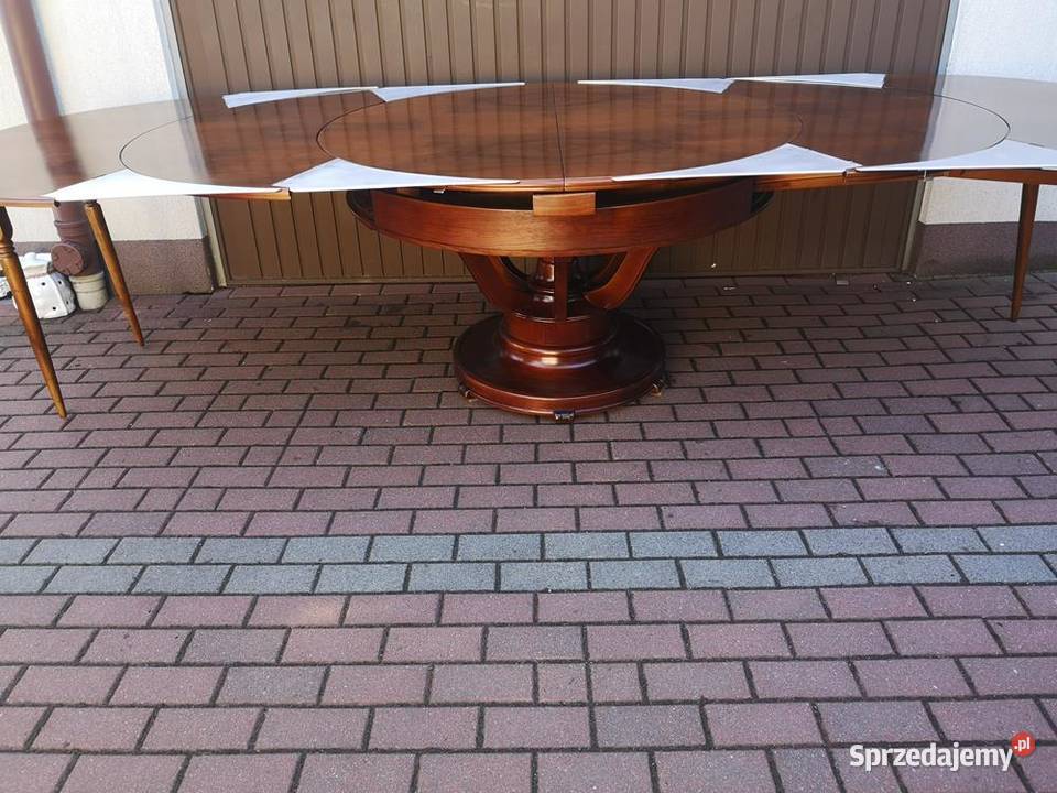 Stół ArtDeco Orzech Unikat Okrągły 130 Antyk wielkopolskie Swarzędz