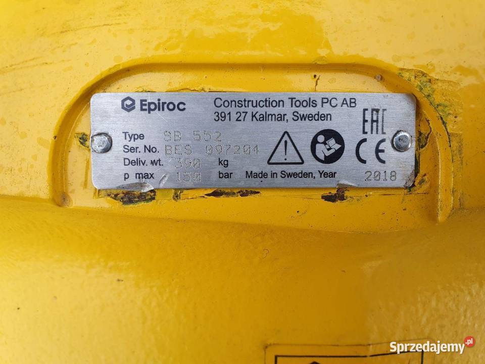 Młot hydrauliczny Epiroc SB 552 2018 Stan Pozostałe Mszana Dolna