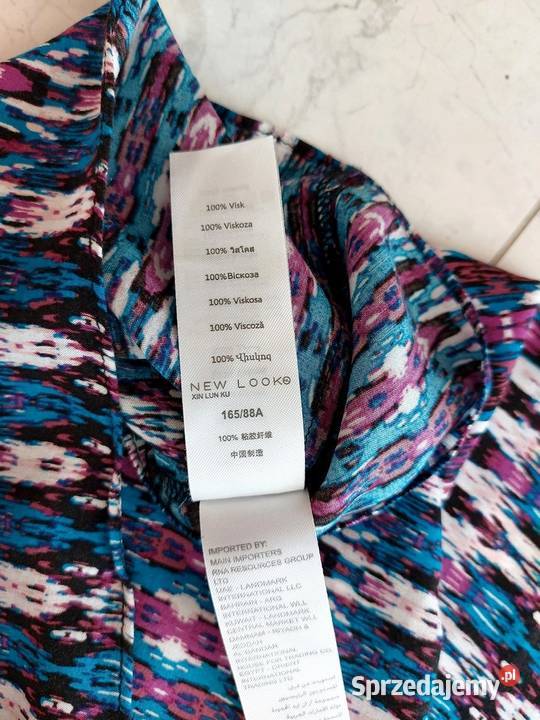 Sukienka Look M 38 biała fioletowe niebieskie biały mazowieckie Warszawa sprzedam