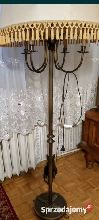 Lampa mosiądz z abażurem Bielsk Podlaski