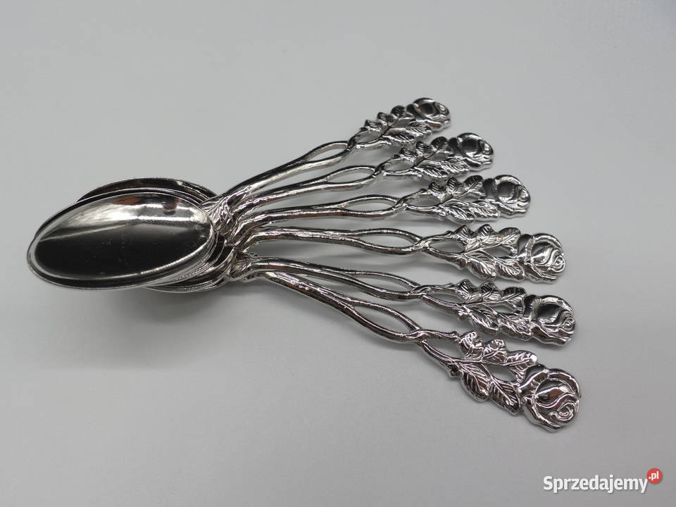 Komplet Łyżeczek z Różyczką 6 w kolorze srebrnym wielkopolskie