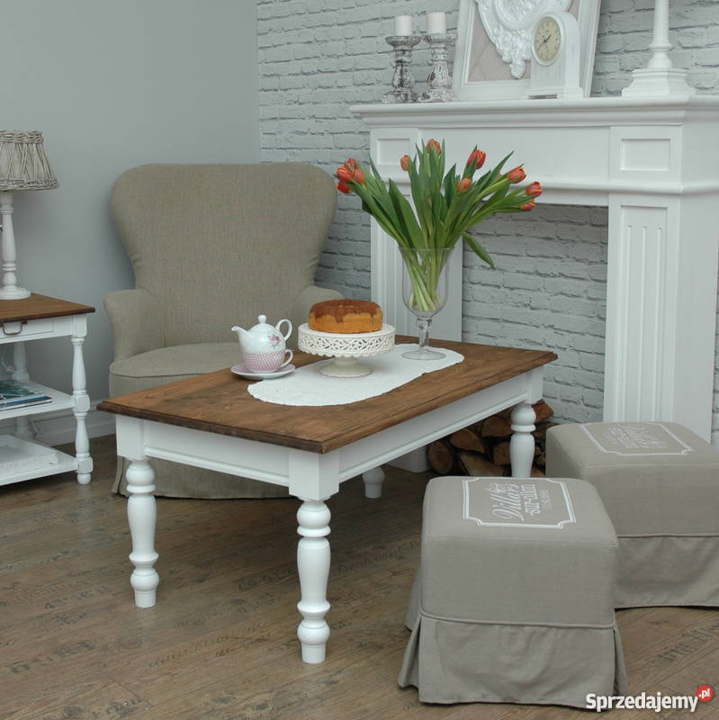 Ława prowansalska biała shabby chic retro Stoły, krzesła, biurka Meble Zielona Góra