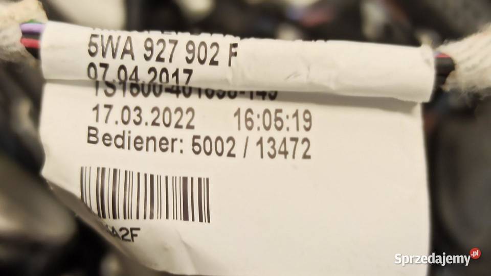 AUDI A3 8Y WIĄZKA KABINY 10 TSI SEDAN osobowe Materiały instalacyjne