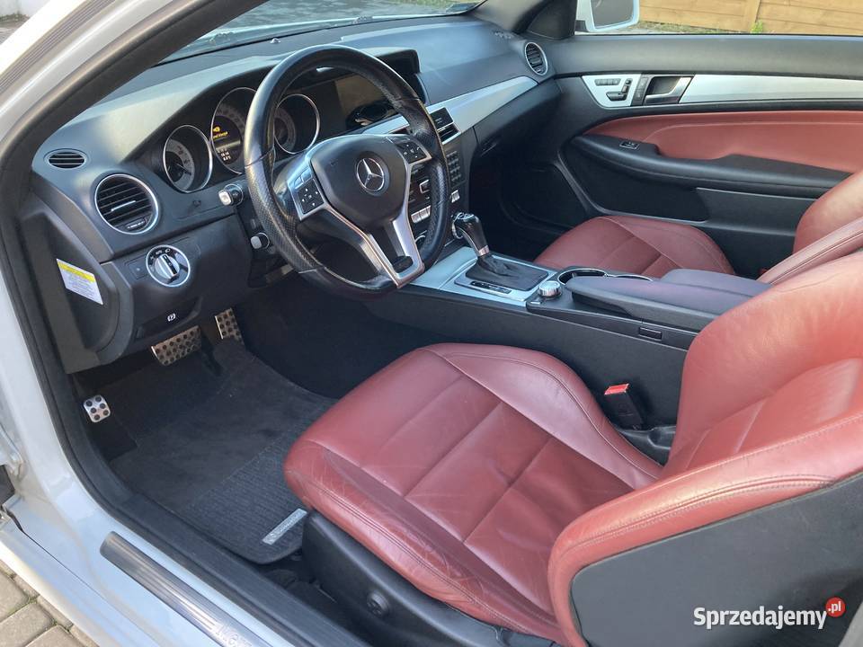 Mercedes C250 Coupe pakiet AMG bordowe skóry Jamielnik