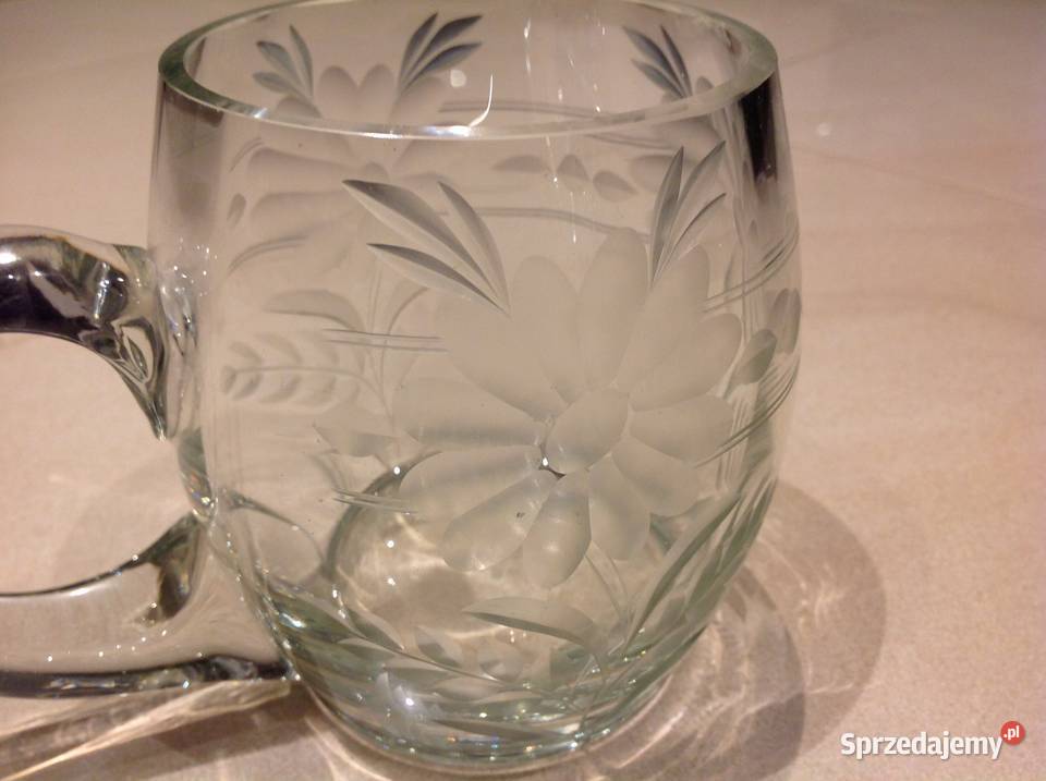 Stary Kufel Szklany Szkło Grawerowane Nowa Sól sprzedam