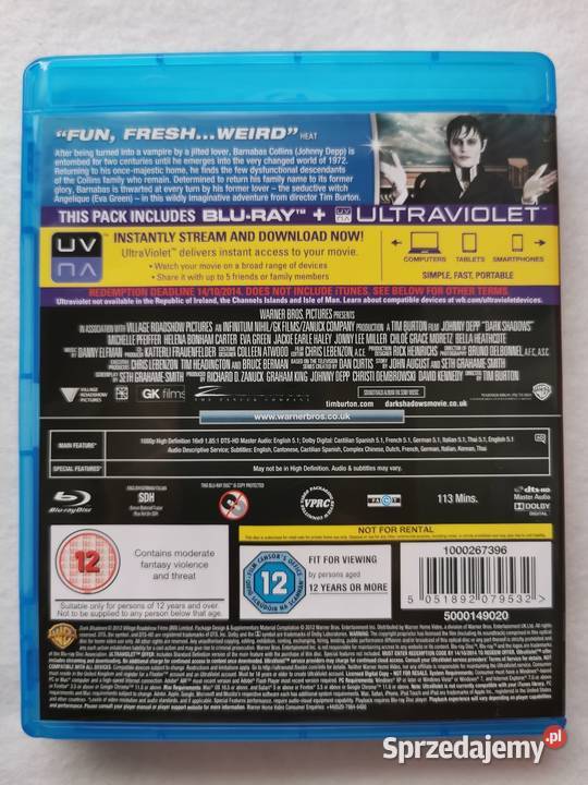 Dark Shadows Mroczne Cienie Bluray En 2012 Wytrzyszczki sprzedam