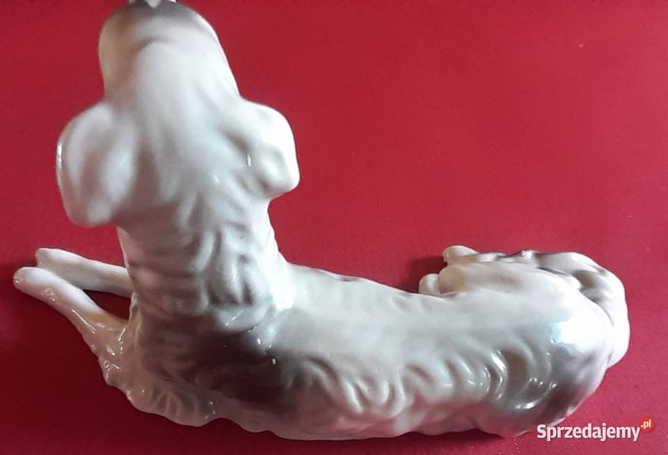 Porcelanowa figurka Charta Steatyt Katowice Prusim