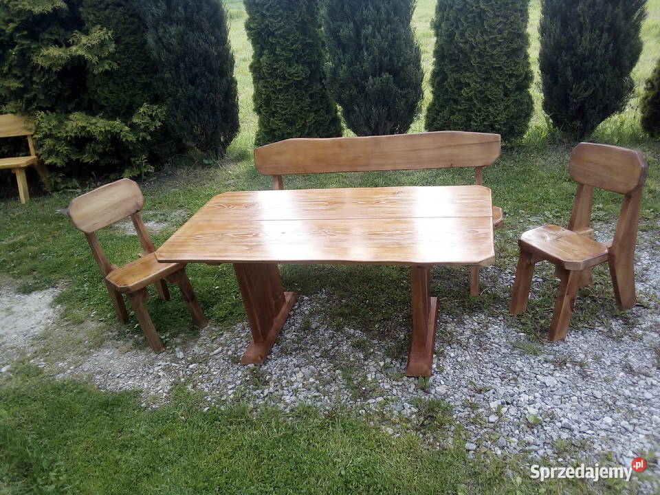 Meble ogrodowe drewniane solidne Bodzentyn
