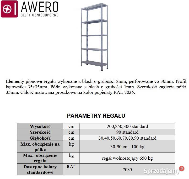 Regały metalowe skręcane do magazynu archiwum Łódź