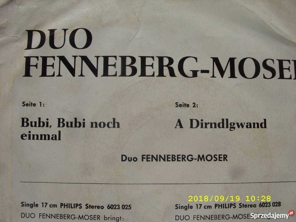 DUO Fenneberg Moser singiel winyl płyta winylowa Wołów