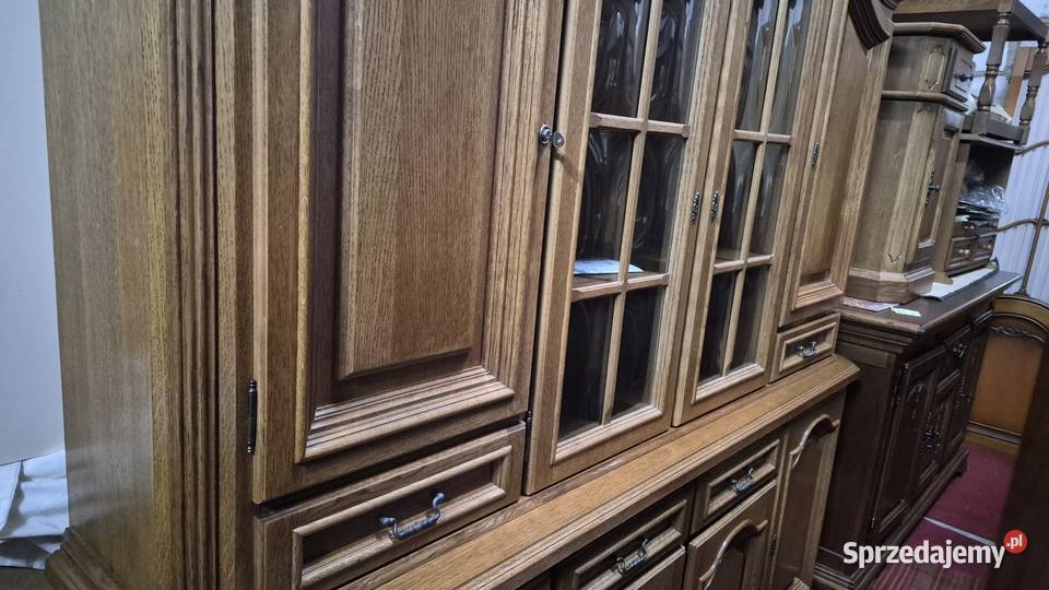 Biblioteka gabinetowa kredens witryna dębowa dąb 200cm Sypniewo sprzedam