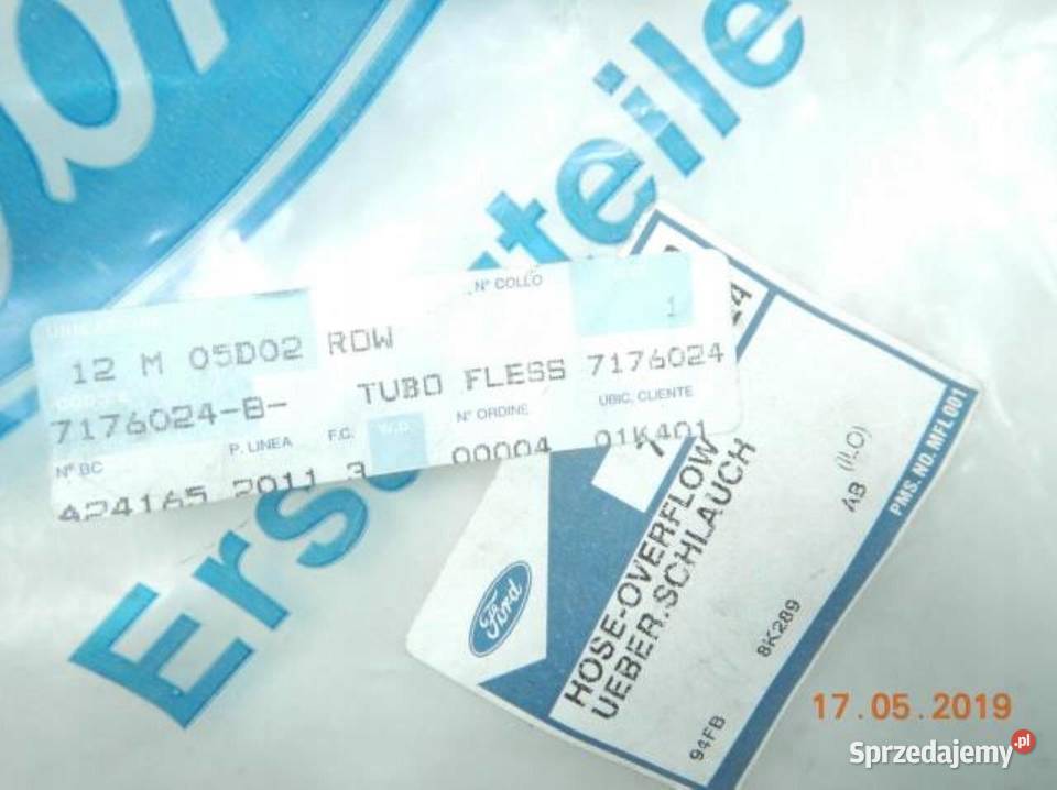 PRZEWÓD CHŁODNICY FORD FIESTA 8996 18 7176024 Węże chłodnicy sprzedam