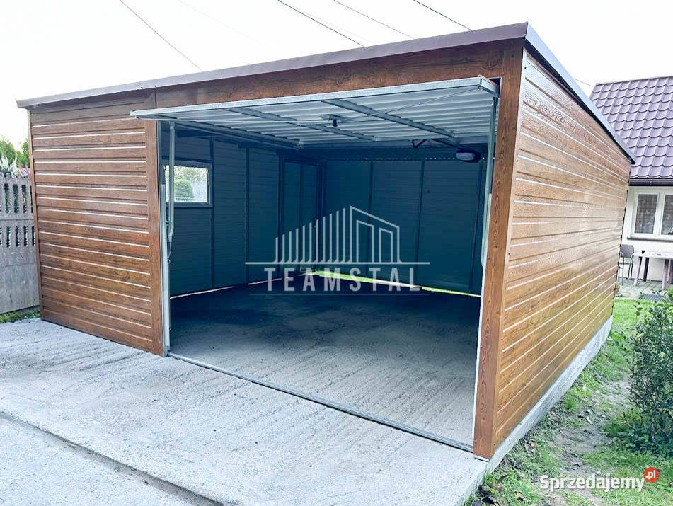 GARAŻ BLASZANY 5m x 6m poziom spad tył Brama blacha Garaże i miejsca postojowe Zakopane