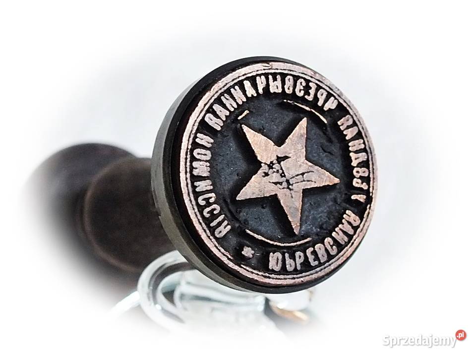 Stara pieczęć drewniana Duża Gwiazda Rosja Żary